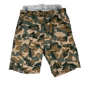 Levis Shorts Mens 32 Tan Green Camo Casual Cargo Rugged Constructed Utility‎
